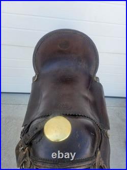 Rare 1890s SC Gallup Pueblo Style Slick Fork Saddle with Brass Horn