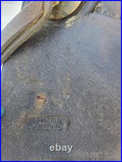 Rare 1890s SC Gallup Pueblo Style Slick Fork Saddle with Brass Horn