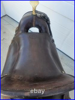 Rare 1890s SC Gallup Pueblo Style Slick Fork Saddle with Brass Horn