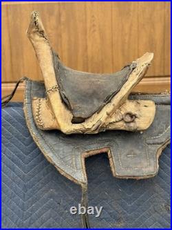 Rare Antique Plains Indian Horse Saddle with saddle pad Museum quality