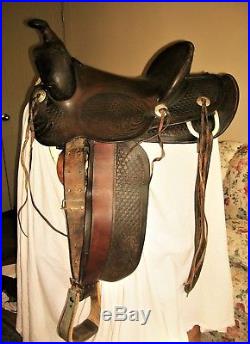 Rare Vintage Antique Fred Mueller Western Hi-back Ranch 15 Saddle