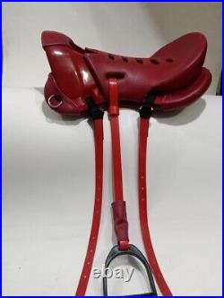Red Endurance Saddle 17'' In Leather All Sizes