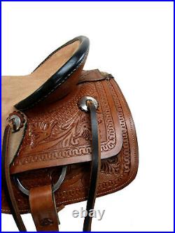 Rodeo Saddle Western Ranch Roper Roping Horse Tooled Leather Tack 15 16 17 18