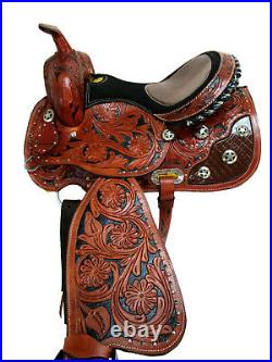 Rodeo Show Western Saddle 15 16 Pleasure Trail Tooled Leather Barrel Racing Tack