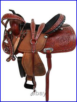 Rodeo Western Barrel Saddle Show Trail 15 16 Pleasure Horse Tack Tooled Leather