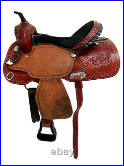 Rodeo Western Barrel Saddle Show Trail 15 16 Pleasure Horse Tack Tooled Leather