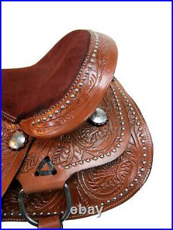 Rodeo Western Saddle 15 16 17 18 Barrel Racing Horse Pleasure Leather Tack Set