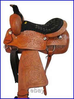 Rodeo Western Saddle 15 16 17 18 Ranch Roper Roping Horse Tooled Leather Tack