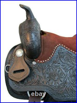 Rodeo Western Saddle Barrel Racing Pleasure Trail Leather Tack Set 15 16 17 18