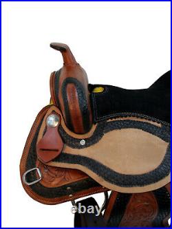 Rodeo Western Saddle Barrel Racing Racer Tooled Leather Used Tack 15 16 17 18