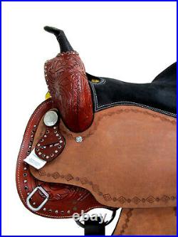 Rodeo Western Saddle Barrel Racing Trail Horse Used Leather Tack Set 15 16 17 18