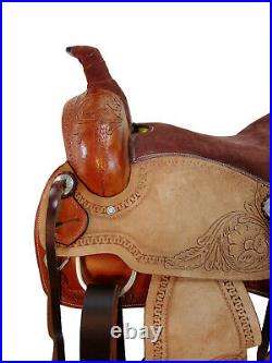 Rodeo Western Saddle Horse Pleasure Roping Ranch Tooled Leather Tack 15 16 17