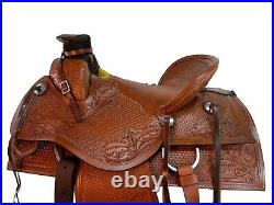 Rodeo Western Saddle Roing Ranch 15 16 17 18 Basket Floral Tooled Leather Tack