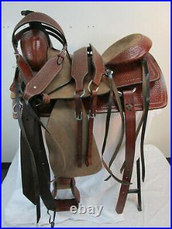thumbnail image 2 of Used Orlov Hill Western Roping Saddle – 16/17 Inch, Tooled Leather, Full Quarter Horse Fit, Brown 2 of 6