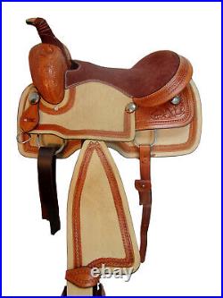 Roping Western Saddle 15 16 17 18 Pleasure Horse Tooled Leather Roper Tack Set