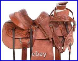 Rough Out A Fork Wade Tree Roping Ranch Natural Leather Horse Tack Saddle 15