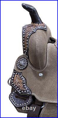 Rough Out Barrel Saddle with Cheetah Printed Inlay 12 NEW