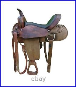 Rough Out Design Soft Seat Barrel Western Horse Saddle Size 10 18 inch