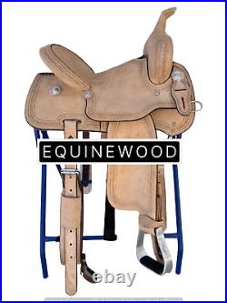 Roughout Western Leather Barrel Horse Saddle Tack Set15,16,17 inch SIWR02