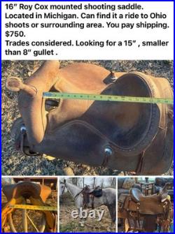 Roy Cox Mounted Shooting Saddle 16 Seat