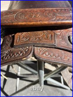 Roy D Barnes Roping Saddle built by Barnes Race and Rodeo Supply In Denver CO