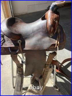 Roy D Barnes Roping Saddle built by Barnes Race and Rodeo Supply In Denver CO
