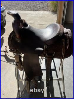 Roy D Barnes Roping Saddle built by Barnes Race and Rodeo Supply In Denver CO