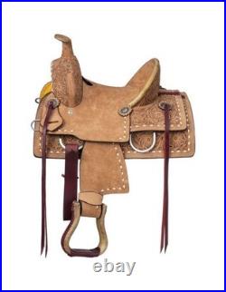 Royal King Western Saddle Youth Kirby Roping Floral 12 Roughout RK25Y