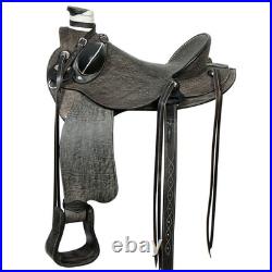 Rustic Black 16 In HILASON Western Horse Wade Saddle American Leather Ranch