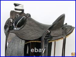 Rustic Black 16 In HILASON Western Horse Wade Saddle American Leather Ranch