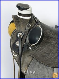Rustic Black 16 In HILASON Western Horse Wade Saddle American Leather Ranch