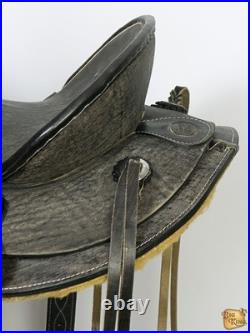 Rustic Black 16 In HILASON Western Horse Wade Saddle American Leather Ranch
