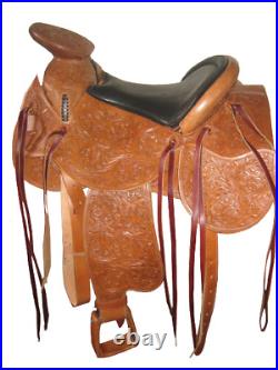 SR Charro Saddle Cuadrada 16 Full QHbars Handmade Hand Tooled Real Leather