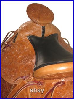 SR Charro Saddle Cuadrada 16 Full QHbars Handmade Hand Tooled Real Leather