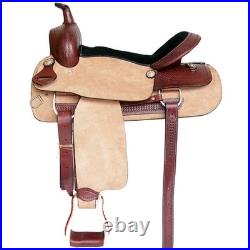 SS Comfytack Western Saddle Leather Trail Tack Hand Tooled Brown/Tan