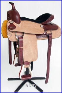 SS Comfytack Western Saddle Leather Trail Tack Hand Tooled Brown/Tan