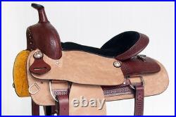 SS Comfytack Western Saddle Leather Trail Tack Hand Tooled Brown/Tan