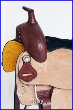 SS Comfytack Western Saddle Leather Trail Tack Hand Tooled Brown/Tan SS Comfytack Western Saddle Leather Trail Tack Hand Tooled Brown/Tan