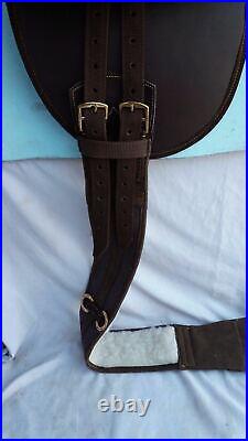 STOCK SADDLE with horn 17 synthetic super soft brown material