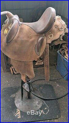 SYD HILL AUSSIE cowboy SADDLE WithHORN 14.5 INCH SEAT CONDITION