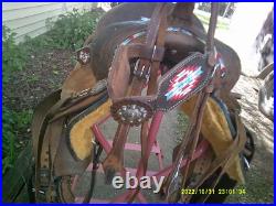 Saddle By Double T 13 1/2-14 Seat comes with Headstall & Breast Collar