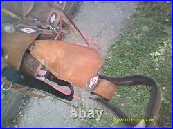 Saddle By Double T 13 1/2-14 Seat comes with Headstall & Breast Collar