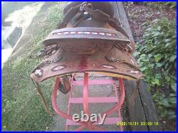 Saddle By Double T 13 1/2-14 Seat comes with Headstall & Breast Collar