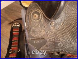 Saddle King Cordura Western Horse Saddle 16 Red Aztec Design. RARE VTG. SADDLE
