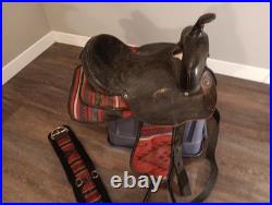 Saddle King Cordura Western Horse Saddle 16 Red Aztec Design. RARE VTG. SADDLE