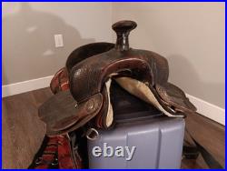 Saddle King Cordura Western Horse Saddle 16 Red Aztec Design. RARE VTG. SADDLE