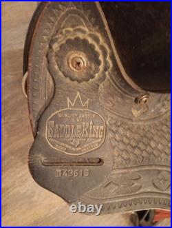 Saddle King Cordura Western Horse Saddle 16 Red Aztec Design. RARE VTG. SADDLE