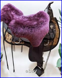 Saddle Seat Cover Seat Saver Gen. Sheepskin Western Barrel End New Color? Plum
