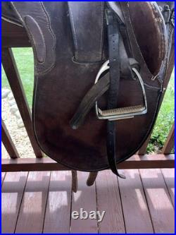 Saddle Supply Endurance 17x15 Brown Leather Western Style High Back Support