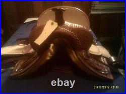 Saddle by Double T 12 1/2 Trail All Leather with hard back seat